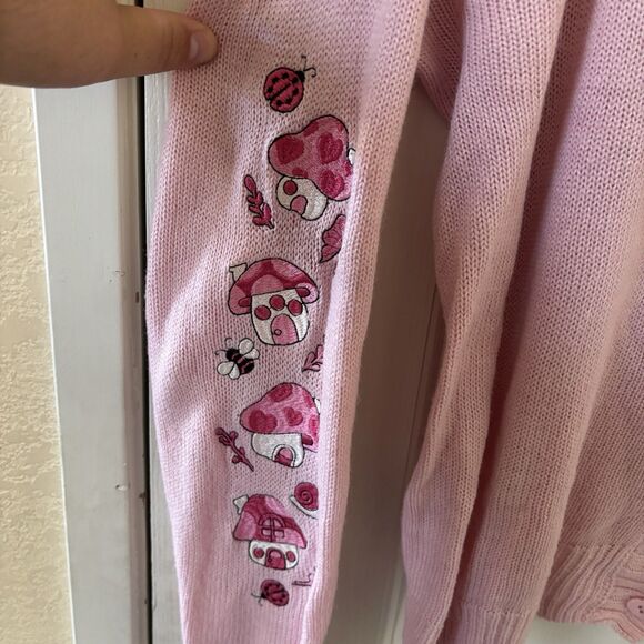 Sweet Society Hot Topic Womens Cardigan Sweater Pink M Cottagecore Coquette Cute - Picture 5 of 9